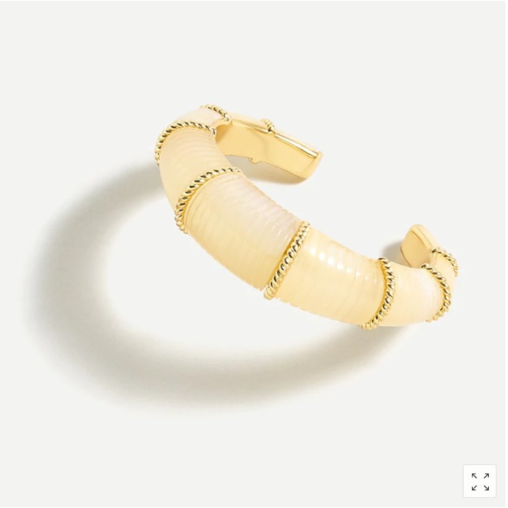 Metal-trimmed cuff bracelet